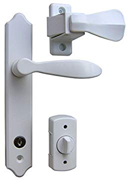 Ideal Security SK1215W Deluxe Storm Door Handle Set with Deadbolt, White by Ideal Security Inc.
