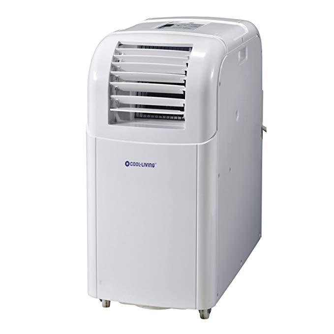 Cool Living CL-PC8000 8,000 BTU 3 Speed Home Office Portable Compact AC Air Conditioner, White