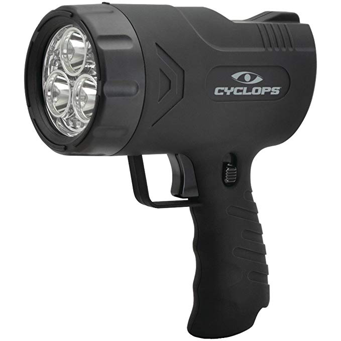 1 - SIRIUS 500-Lumen Handheld Rechargeable Spotlight with 6 LED Lights, 500 lumen, 3 white CREE(R) high-power LEDs for long range provide more than 4 hours burn time, CYC-X500H by Cyclops