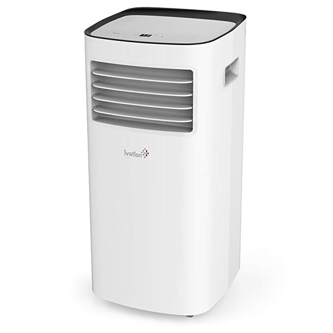 Ivation 10,000 BTU Portable Air Conditioner – Compact Single-Hose AC Unit & Dehumidifier w/Remote Control, Digital LED Display & Multi-Mode Function - 400 Sq/Ft Coverage